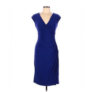Blue Lauren by Ralph Lauren V-neck sheath cocktail dress